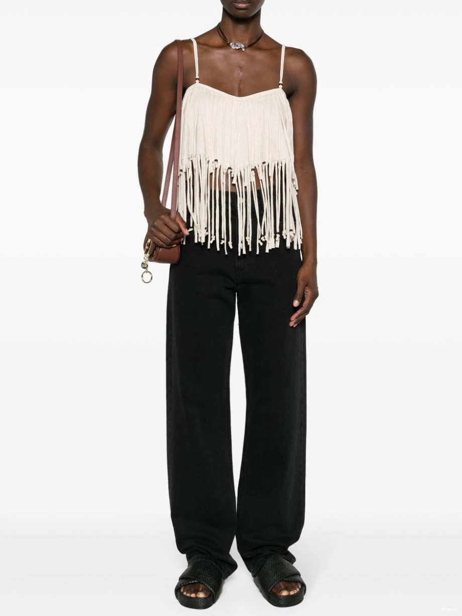 Affordable top crop Women Alanui Monsoon fringed bead-detail 0813